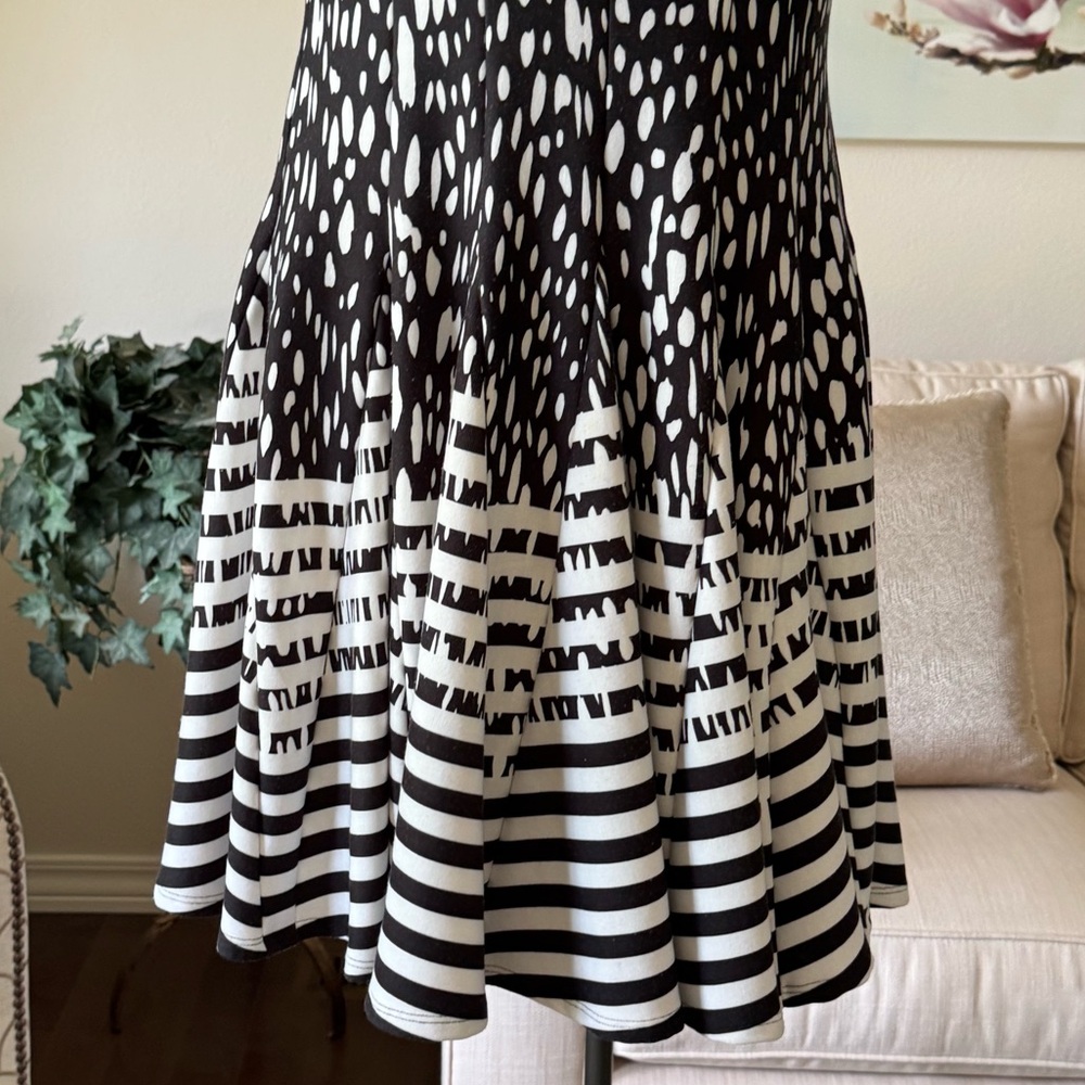 Eliza J Polka Dot And Striped Fit And Flare Dress - Picture 9 of 15